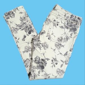 Bootlegger Women's Jeans Size 31 Paradise Grey Floral Pattern Low-rise Skinny